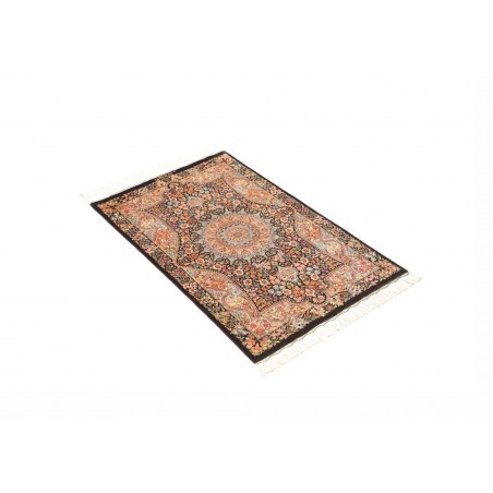 Tappeto Ghom seta Persia marrone grigio 58x90