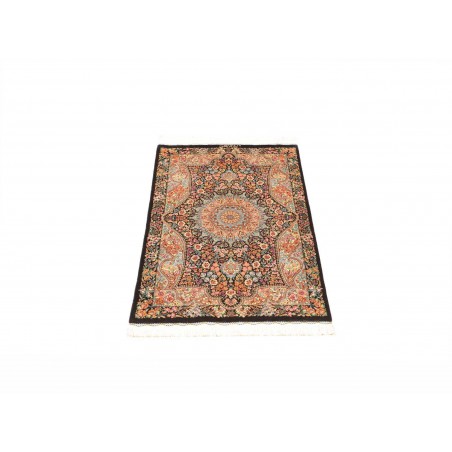 Tappeto Ghom seta Persia marrone grigio 58x90