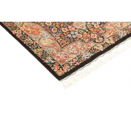 Tappeto Ghom seta Persia marrone grigio 58x90