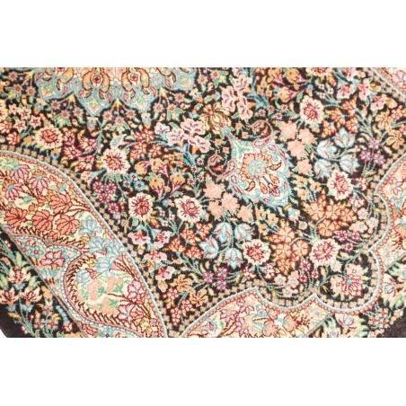 Tappeto Ghom seta Persia marrone grigio 58x90