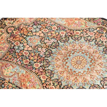 Tappeto Ghom seta Persia marrone grigio 58x90