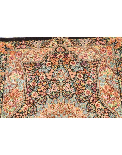 Tappeto Ghom seta Persia marrone grigio 58x90