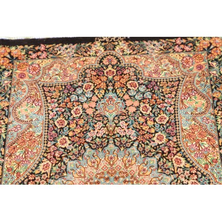 Tappeto Ghom seta Persia marrone grigio 58x90