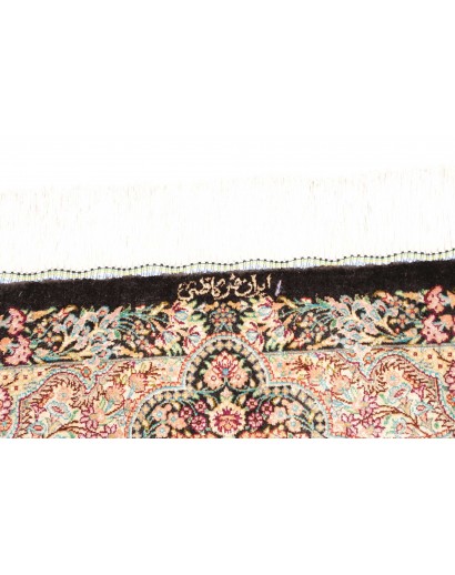Tappeto Ghom seta Persia marrone grigio 58x90