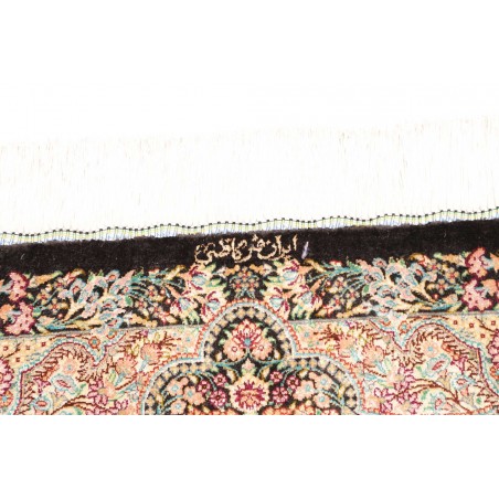 Tappeto Ghom seta Persia marrone grigio 58x90