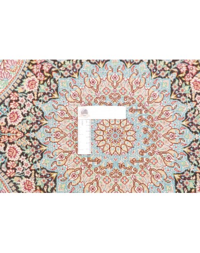 Tappeto Ghom seta Persia marrone grigio 58x90