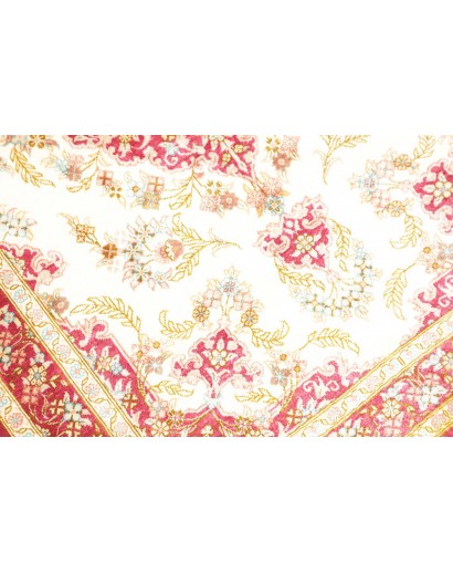 Tappeto Ghom seta Persia giallo marrone 60x87