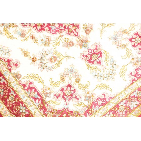 Tappeto Ghom seta Persia giallo marrone 60x87