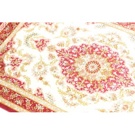 Tappeto Ghom seta Persia giallo marrone 60x87