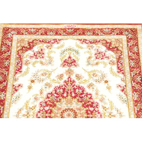 Tappeto Ghom seta Persia giallo marrone 60x87