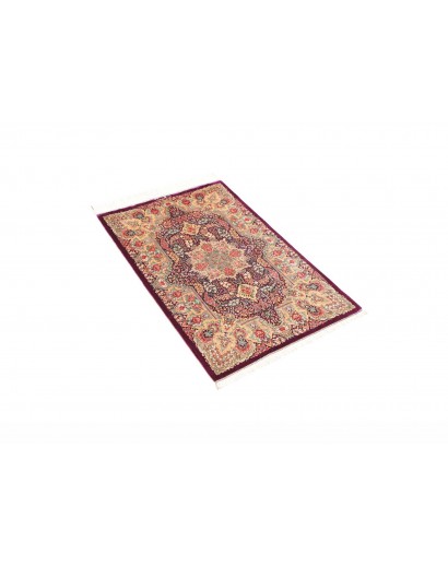 Tappeto Ghom seta Persia beige grigio 61x94