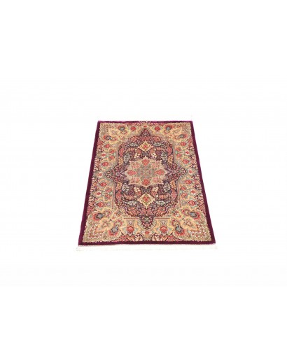 Tappeto Ghom seta Persia beige grigio 61x94
