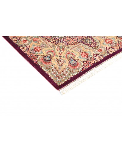 Tappeto Ghom seta Persia beige grigio 61x94