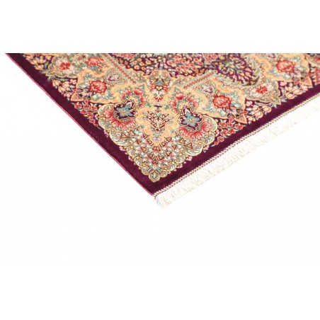 Tappeto Ghom seta Persia beige grigio 61x94