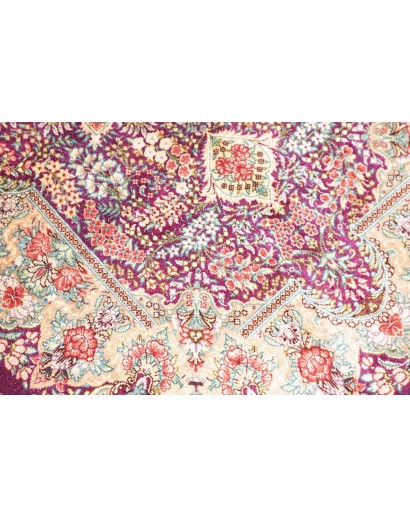 Tappeto Ghom seta Persia beige grigio 61x94