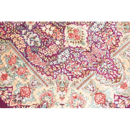 Tappeto Ghom seta Persia beige grigio 61x94