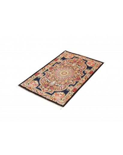 Tappeto Ghom seta Persia marrone beige 60x91