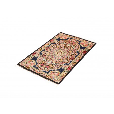 Tappeto Ghom seta Persia marrone beige 60x91