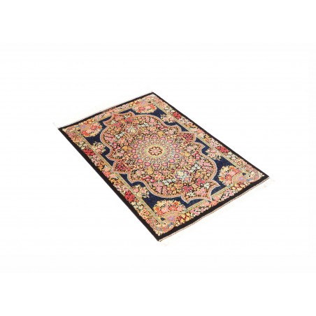 Tappeto Ghom seta Persia marrone beige 60x91