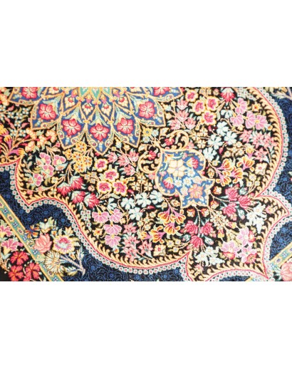 Tappeto Ghom seta Persia marrone beige 60x91