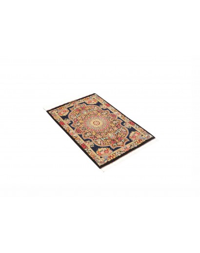 Tappeto Ghom seta Persia marrone grigio 58x89