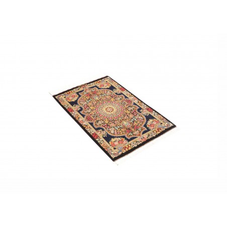 Tappeto Ghom seta Persia marrone grigio 58x89