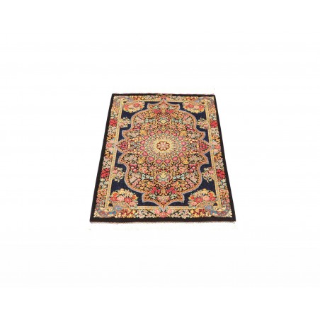 Tappeto Ghom seta Persia marrone grigio 58x89