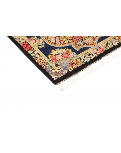 Tappeto Ghom seta Persia marrone grigio 58x89