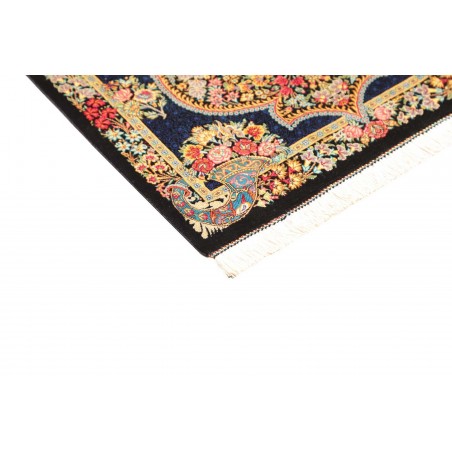 Tappeto Ghom seta Persia marrone grigio 58x89
