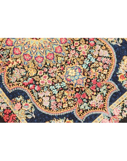 Tappeto Ghom seta Persia marrone grigio 58x89