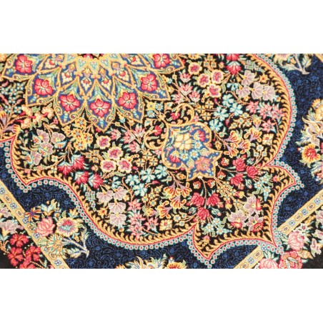 Tappeto Ghom seta Persia marrone grigio 58x89