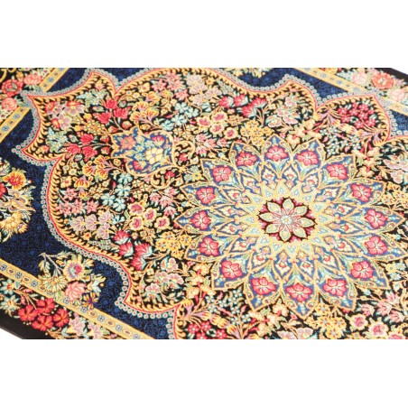 Tappeto Ghom seta Persia marrone grigio 58x89
