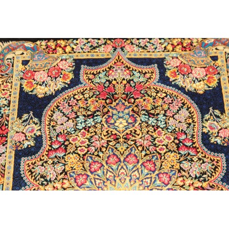 Tappeto Ghom seta Persia marrone grigio 58x89