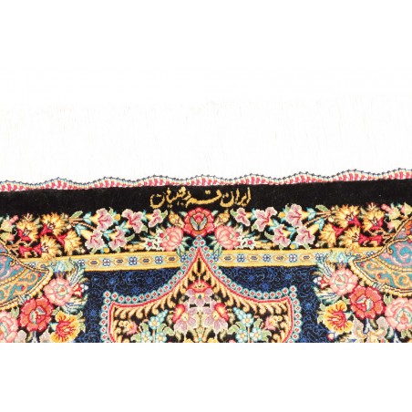 Tappeto Ghom seta Persia marrone grigio 58x89