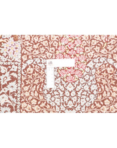 Tappeto Ghom seta Persia marrone grigio 60x92