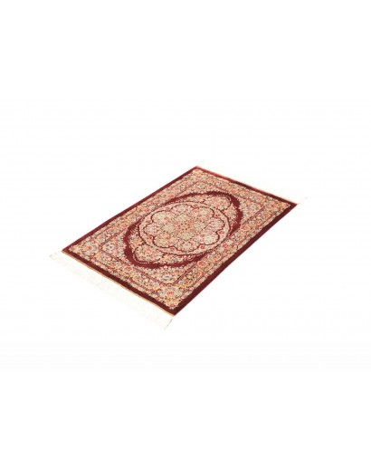Tappeto Ghom seta Persia giallo marrone 61x91