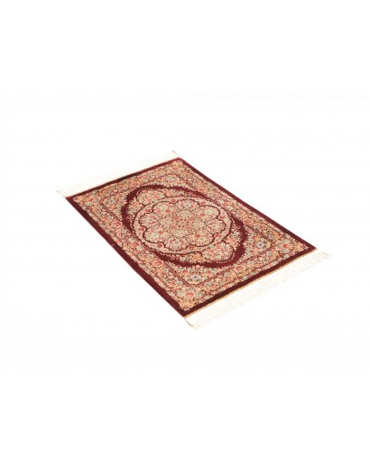 Tappeto Ghom seta Persia giallo marrone 61x91