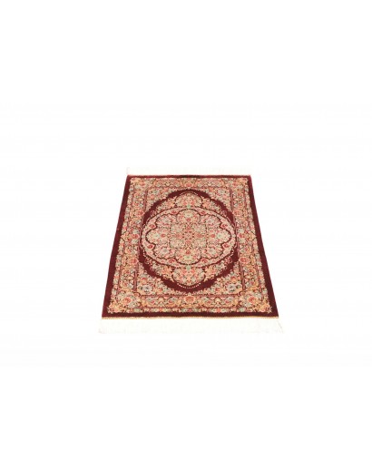 Tappeto Ghom seta Persia giallo marrone 61x91