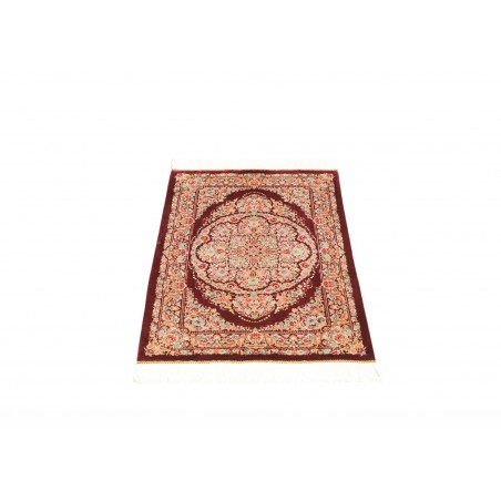 Tappeto Ghom seta Persia giallo marrone 61x91