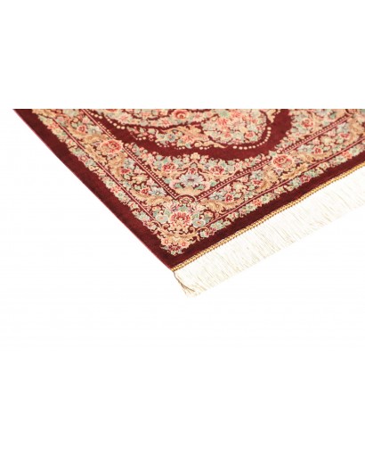 Tappeto Ghom seta Persia giallo marrone 61x91