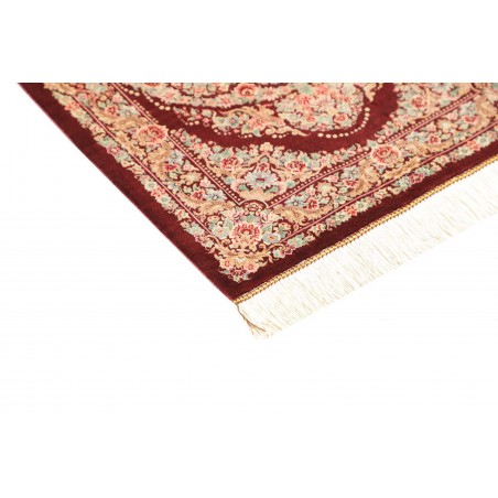 Tappeto Ghom seta Persia giallo marrone 61x91