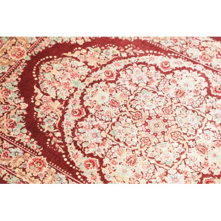 Tappeto Ghom seta Persia giallo marrone 61x91