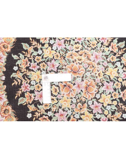 Tappeto Ghom seta Persia marrone blu 59x93