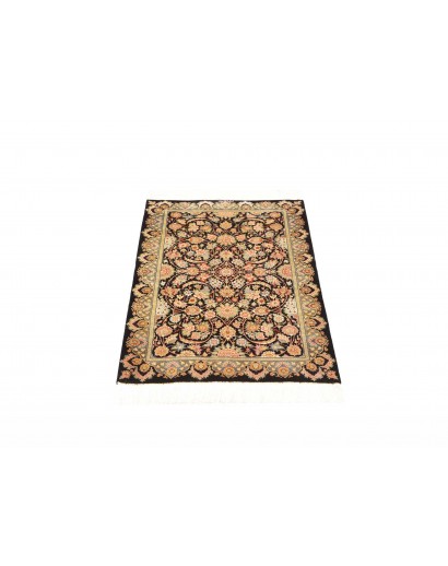 Tappeto Ghom seta Persia marrone blu 60x87