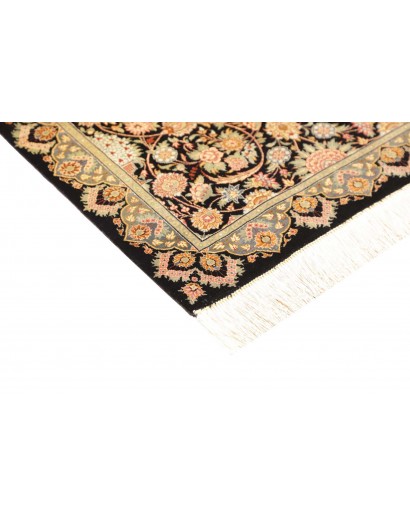 Tappeto Ghom seta Persia marrone blu 60x87