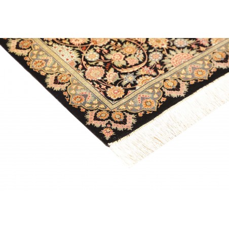 Tappeto Ghom seta Persia marrone blu 60x87