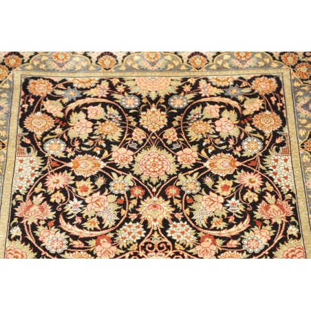 Tappeto Ghom seta Persia marrone blu 60x87