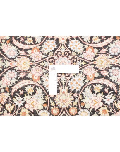 Tappeto Ghom seta Persia marrone blu 60x87