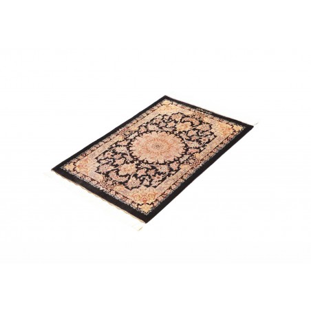 Tappeto Ghom seta Persia giallo rosso 62x90