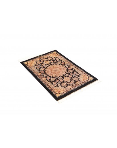 Tappeto Ghom seta Persia giallo rosso 62x90